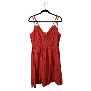 NWT J.Crew Double Strap Eyelet Mini Dress Orange Coral Sun G6266 Size 6